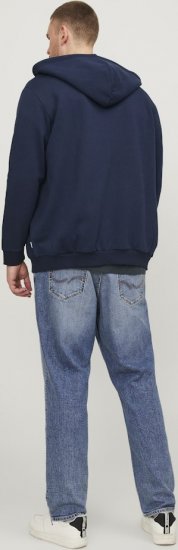 Jack & Jones BRADLEY Zip Hoodie Navy Blazer - Gensere og hettegensere - Store hettegensere - 2XL-14XL