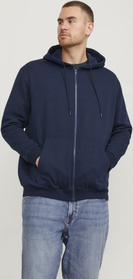 Jack & Jones BRADLEY Zip Hoodie Navy Blazer - Gensere og hettegensere - Store hettegensere - 2XL-14XL