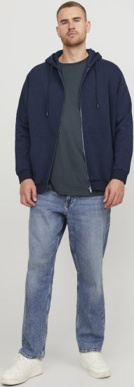 Jack & Jones BRADLEY Zip Hoodie Navy Blazer - Gensere og hettegensere - Store hettegensere - 2XL-14XL