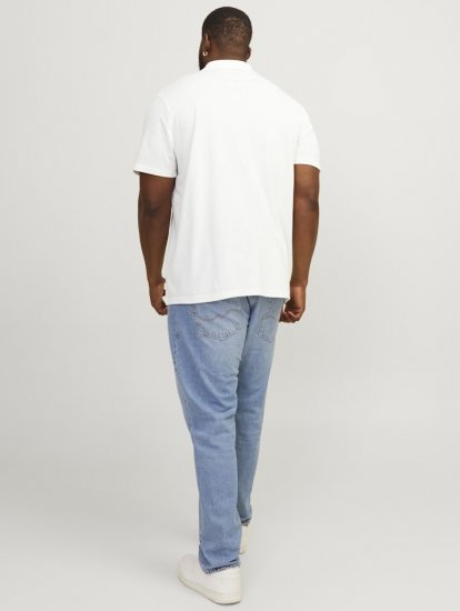 Jack & Jones Rodney Short Sleeve Polo White - Polo- & piqueskjorter - Poloskjorte i store størrelser - 2XL-8XL