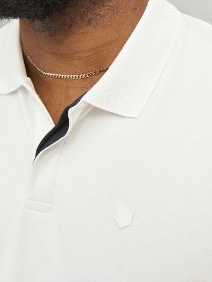 Jack & Jones Rodney Short Sleeve Polo White - Polo- & piqueskjorter - Poloskjorte i store størrelser - 2XL-8XL