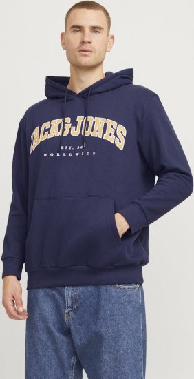 Jack & Jones CALEB Hoodie Navy Blazer - Gensere og hettegensere - Store hettegensere - 2XL-14XL