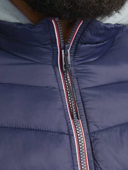 Jack & Jones SPRINT True Red Stitches Quilted Collar Jacket Navy Blazer - Jakker - Store jakker - 2XL-12XL
