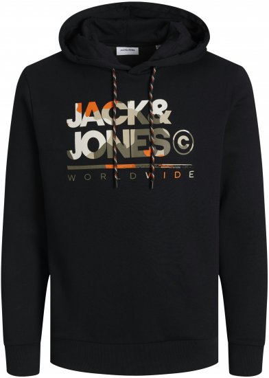 Jack & Jones JJLUKE Hoodie Black - Gensere og hettegensere - Store hettegensere - 2XL-14XL
