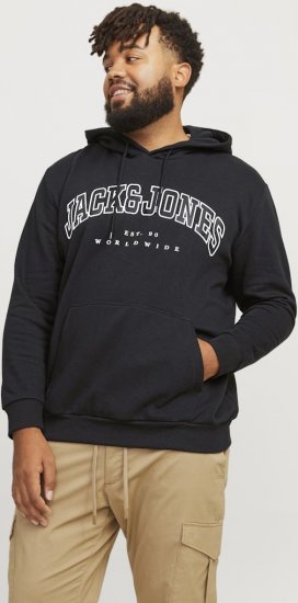 Jack & Jones CALEB Hoodie Black - Gensere og hettegensere - Store hettegensere - 2XL-14XL