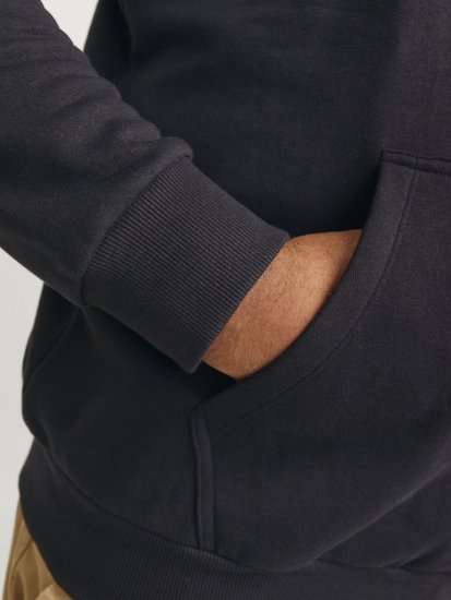 Jack & Jones CALEB Hoodie Black - Gensere og hettegensere - Store hettegensere - 2XL-14XL