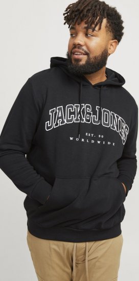 Jack & Jones CALEB Hoodie Black - Gensere og hettegensere - Store hettegensere - 2XL-14XL