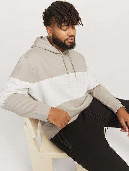 Jack & Jones LEGACY 2 Color Hoodie Beige - Gensere og hettegensere - Store hettegensere - 2XL-14XL