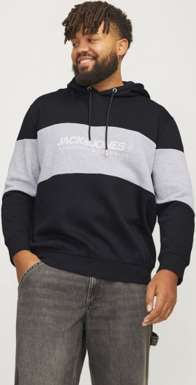 Jack & Jones LEGACY 2 Color Hoodie Black - Gensere og hettegensere - Store hettegensere - 2XL-14XL