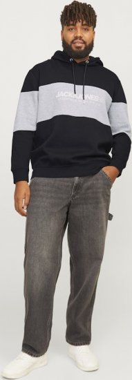Jack & Jones LEGACY 2 Color Hoodie Black - Gensere og hettegensere - Store hettegensere - 2XL-14XL