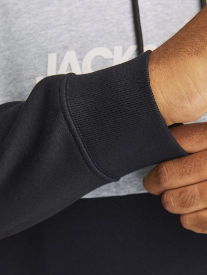 Jack & Jones LEGACY 2 Color Hoodie Black - Gensere og hettegensere - Store hettegensere - 2XL-14XL