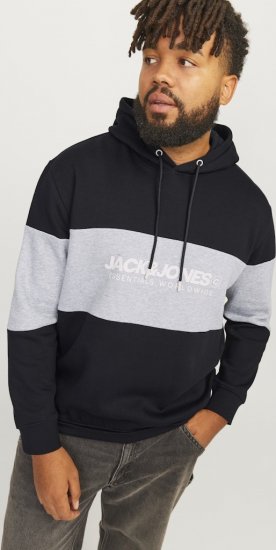 Jack & Jones LEGACY 2 Color Hoodie Black - Gensere og hettegensere - Store hettegensere - 2XL-14XL