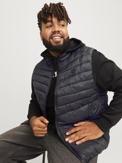 Jack & Jones SPRINT BODYWARMER With Collar Black - Jakker - Store jakker - 2XL-12XL