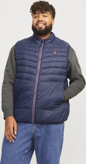 Jack & Jones SPRINT True Red Stitches BODYWARMER Navy Blazer - Jakker - Store jakker - 2XL-12XL