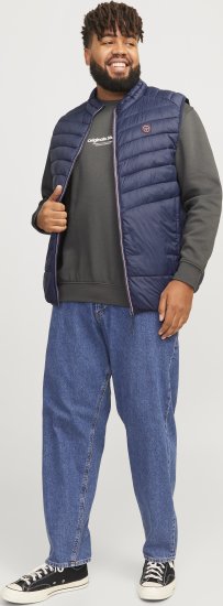 Jack & Jones SPRINT True Red Stitches BODYWARMER Navy Blazer - Jakker - Store jakker - 2XL-12XL