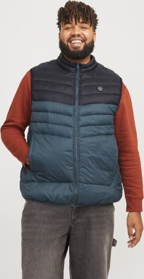 Jack & Jones SPRINT Black Blocking BODYWARMER With Collar Dark Turquoise - Jakker - Store jakker - 2XL-12XL