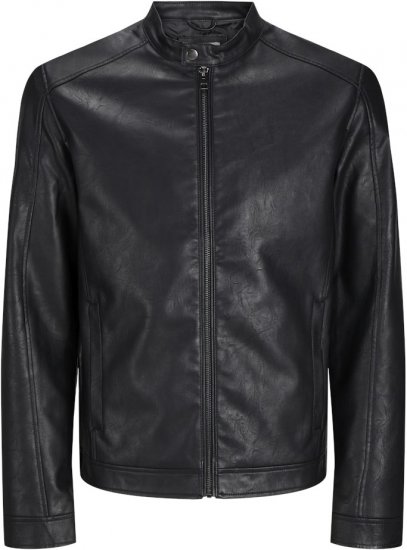 Jack & Jones DYLAN Clean PU Jacket Black - Jakker - Store jakker - 2XL-12XL