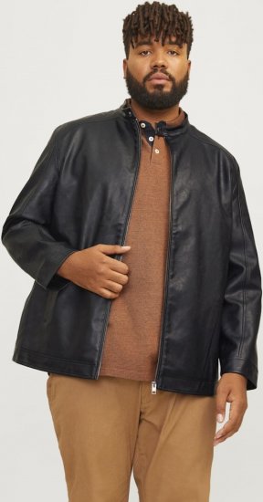 Jack & Jones DYLAN Clean PU Jacket Black - Jakker - Store jakker - 2XL-12XL
