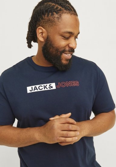 Jack & Jones CORP Logo Play 5 T-Shirt Navy Blazer - T-skjorter - Store T-skjorter - 2XL-14XL