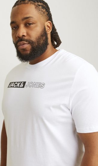 Jack & Jones CORP Logo Play 5 T-Shirt White - T-skjorter - Store T-skjorter - 2XL-14XL