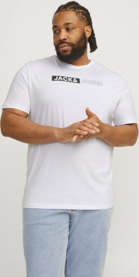 Jack & Jones CORP Logo Play 5 T-Shirt White - T-skjorter - Store T-skjorter - 2XL-14XL