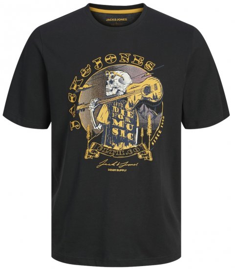 Jack & Jones JJSKULL ROCK T-Shirt Black - T-skjorter - Store T-skjorter - 2XL-14XL