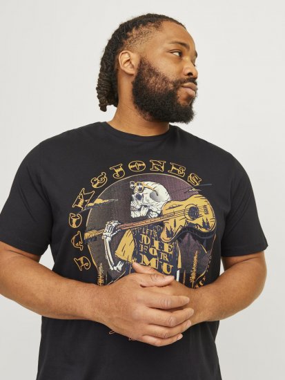 Jack & Jones JJSKULL ROCK T-Shirt Black - T-skjorter - Store T-skjorter - 2XL-14XL