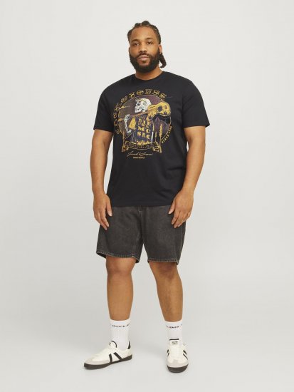Jack & Jones JJSKULL ROCK T-Shirt Black - T-skjorter - Store T-skjorter - 2XL-14XL