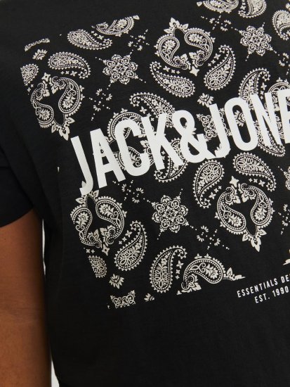 Jack & Jones JJPAISLEY T-Shirt Black - T-skjorter - Store T-skjorter - 2XL-14XL