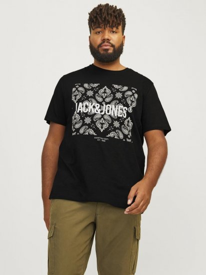 Jack & Jones JJPAISLEY T-Shirt Black - T-skjorter - Store T-skjorter - 2XL-14XL
