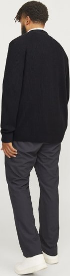 Jack & Jones PANNEL Turtleneck Knitted Sweater with Zipper Black - Gensere og hettegensere - Store hettegensere - 2XL-14XL
