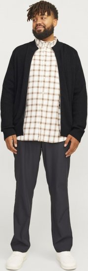 Jack & Jones PANNEL Turtleneck Knitted Sweater with Zipper Black - Gensere og hettegensere - Store hettegensere - 2XL-14XL