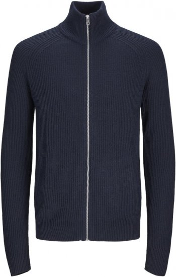 Jack & Jones PANNEL Turtleneck Knitted Sweater with Zipper Navy Blazer - Gensere og hettegensere - Store hettegensere - 2XL-14XL