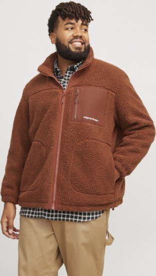 Jack & Jones ESTERBRO High Collar Teddy Jacket Brandy Brown - Jakker - Store jakker - 2XL-12XL