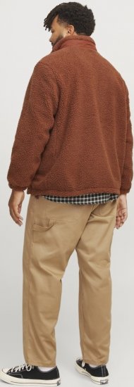 Jack & Jones ESTERBRO High Collar Teddy Jacket Brandy Brown - Jakker - Store jakker - 2XL-12XL