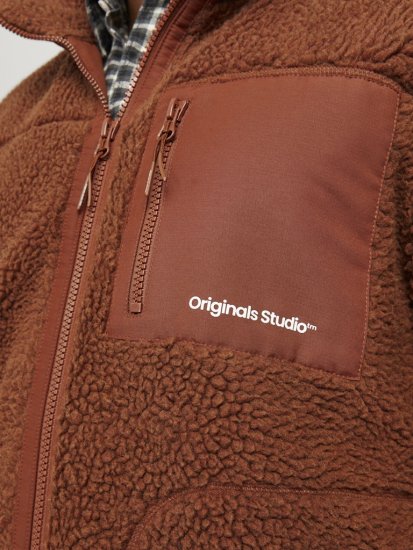 Jack & Jones ESTERBRO High Collar Teddy Jacket Brandy Brown - Jakker - Store jakker - 2XL-12XL