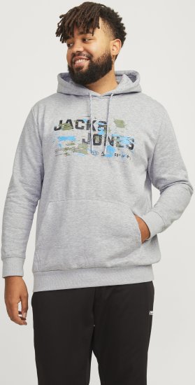 Jack & Jones JCOOUTDOOR Hoodie Light Grey - Gensere og hettegensere - Store hettegensere - 2XL-14XL