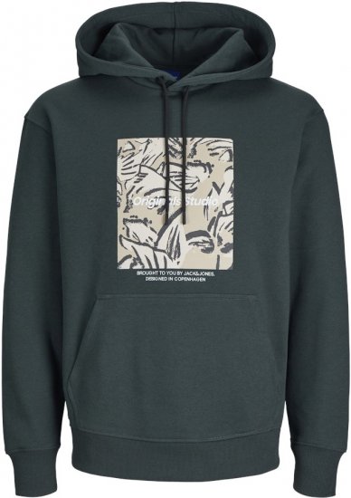 Jack & Jones ESTERBRO Hoodie Dark Green - Gensere og hettegensere - Store hettegensere - 2XL-14XL
