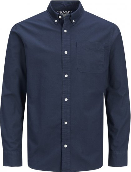 Jack & Jones Brook Oxford Long Sleeve Shirt Navy Blazer - Skjorter - Store skjorter - 2XL-8XL