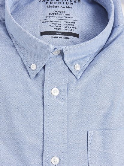 Jack & Jones Brook Oxford Long Sleeve Shirt Cashmere Blue - Skjorter - Store skjorter - 2XL-8XL