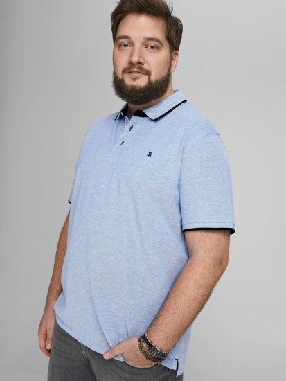 Jack & Jones PAULOS Short Sleeve Polo Light Blue/PS - Polo- & piqueskjorter - Poloskjorte i store størrelser - 2XL-8XL