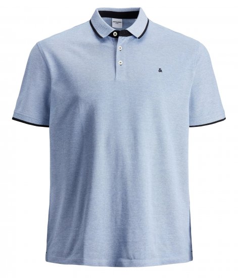 Jack & Jones PAULOS Short Sleeve Polo Light Blue/PS - Polo- & piqueskjorter - Poloskjorte i store størrelser - 2XL-8XL