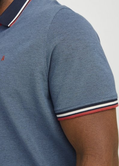 Jack & Jones PAULOS Short Sleeve Polo Denim Blue/PS - Polo- & piqueskjorter - Poloskjorte i store størrelser - 2XL-8XL