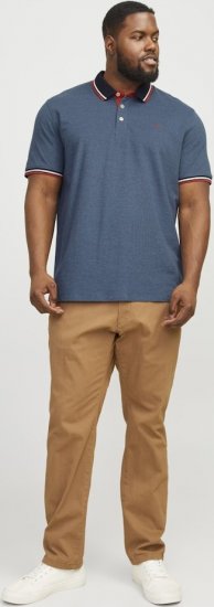Jack & Jones PAULOS Short Sleeve Polo Denim Blue/PS - Polo- & piqueskjorter - Poloskjorte i store størrelser - 2XL-8XL