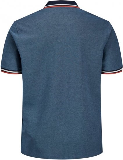 Jack & Jones PAULOS Short Sleeve Polo Denim Blue/PS - Polo- & piqueskjorter - Poloskjorte i store størrelser - 2XL-8XL