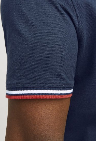 Jack & Jones PAULOS Short Sleeve Polo Navy Blazer - Polo- & piqueskjorter - Poloskjorte i store størrelser - 2XL-8XL
