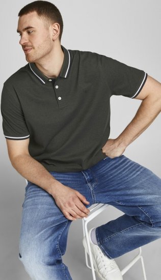 Jack & Jones PAULOS Short Sleeve Polo Green/PLAY 1 - Polo- & piqueskjorter - Poloskjorte i store størrelser - 2XL-8XL