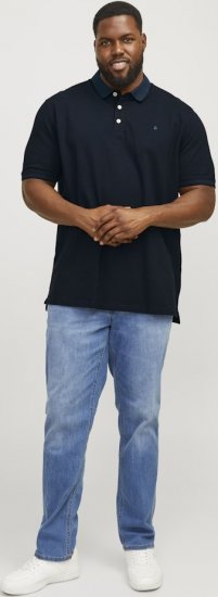Jack & Jones PAULOS Short Sleeve Polo Dark Navy/PS - Polo- & piqueskjorter - Poloskjorte i store størrelser - 2XL-8XL