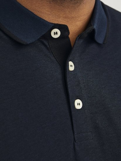 Jack & Jones PAULOS Short Sleeve Polo Dark Navy/PS - Polo- & piqueskjorter - Poloskjorte i store størrelser - 2XL-8XL