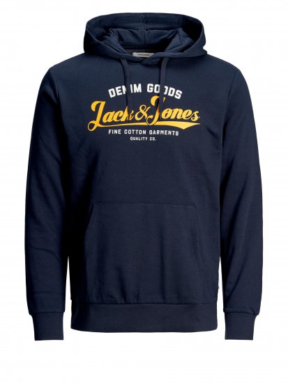 Jack & Jones Elogo Sweat Hood Navy Blazer - Gensere og hettegensere - Store hettegensere - 2XL-14XL